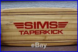 Vintage 1970s Original SIMS Taperkick Skateboard with Tracker Trucks & Pure Juice