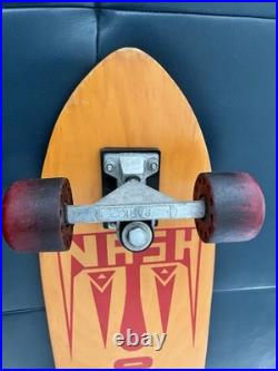 Vintage 1980's Nash Skateboard Wood Deck Original Park Trucks Red Wheels Mint