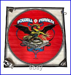 Vintage 1980's Powell Peralta Skateboard Banner. Caballero Dragon