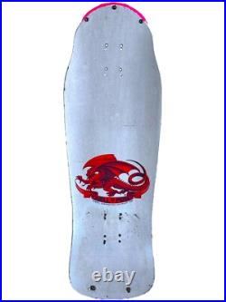 Vintage 1980's Powell Peralta Tony Hawk Skateboard Deck Bird Skull Pink & Silver