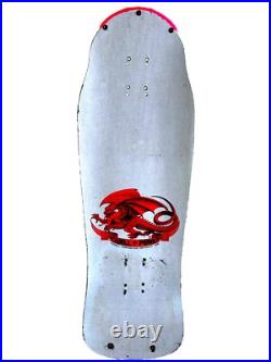 Vintage 1980's Powell Peralta Tony Hawk Skateboard Deck Bird Skull Pink & Silver