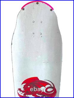 Vintage 1980's Powell Peralta Tony Hawk Skateboard Deck Bird Skull Pink & Silver
