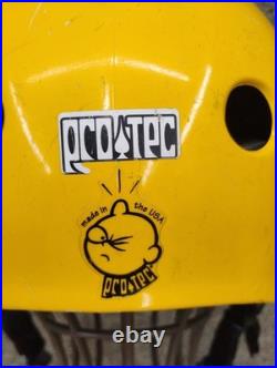 Vintage 1980's Pro-Tec Water Sports Helmet Model Yellow BMX Skateboarding USA