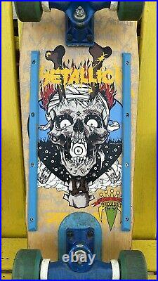 Vintage 1980's Zorlac Metallica Skateboard with Powell Peralta G Bones Wheels