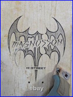 Vintage 1980s H-Street Tony Magnusson LION Skateboard Deck Hell Bat Logo T-Mag