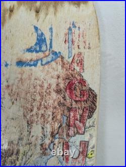 Vintage 1980s H-Street Tony Magnusson LION Skateboard Deck Hell Bat Logo T-Mag