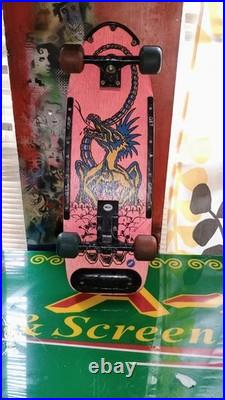 Vintage 1980s NASH Executioner Skateboard Rare Pink Blue Complete Dragon Skulls