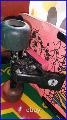 Vintage 1980s NASH Executioner Skateboard Rare Pink Blue Complete Dragon Skulls