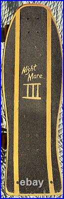 Vintage 1980s Nash Night Mare III Skateboard Yellow Nightmare Horror