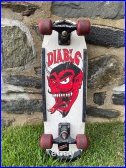 Vintage 1980s OG Variflex Diablo Red Devil White Complete Skateboard 80's