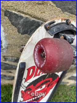 Vintage 1980s OG Variflex Diablo Red Devil White Complete Skateboard 80's