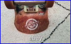 Vintage 1980s Santa Cruz Rob Roskopp Face Skateboard with 4 Bullet 66 Wheels