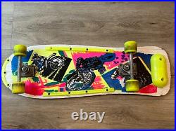 Vintage 1980s Skateboard with Extreme Sports Deck Artwork HEAVY WEAR, SOLD AS IS