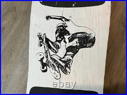 Vintage 1980s Skateboard with Extreme Sports Deck Artwork HEAVY WEAR, SOLD AS IS