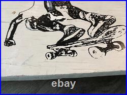Vintage 1980s Skateboard with Extreme Sports Deck Artwork HEAVY WEAR, SOLD AS IS