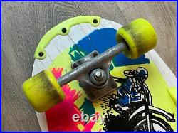 Vintage 1980s Skateboard with Extreme Sports Deck Artwork HEAVY WEAR, SOLD AS IS