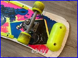 Vintage 1980s Skateboard with Extreme Sports Deck Artwork HEAVY WEAR, SOLD AS IS