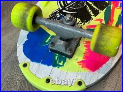Vintage 1980s Skateboard with Extreme Sports Deck Artwork HEAVY WEAR, SOLD AS IS
