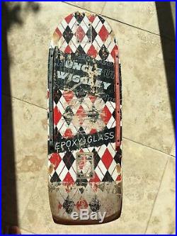 Vintage 1980s Uncle Wiggley Argyle Skateboard Epoxyglass Deck