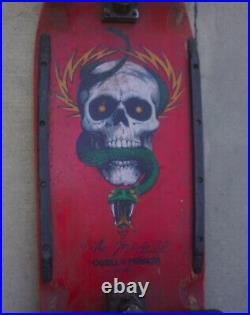 Vintage 1984 Powell Peralta Mike McGill Snake Skull Red Skateboard Bones Wheels