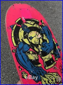 Vintage 1985 1st Edition Rob Roskopp Santa Cruz Skateboards Rare Pink Dip Deck