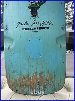 Vintage 1985 OG POWELL PERALTA Mike McGill Skateboard Deck Rare Baby Blue Dip