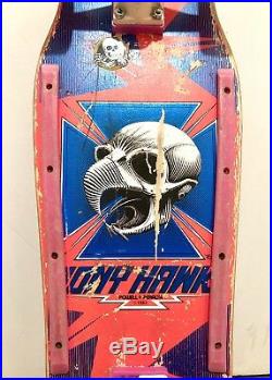 Vintage 1987 Powell Peralta Tony Hawk Skull Pink 7-Ply w Trackers & Cruz Bullets