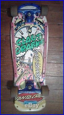 Vintage 1987 Santa Cruz Claus Grabke complete skateboard with Trackers & Bullets