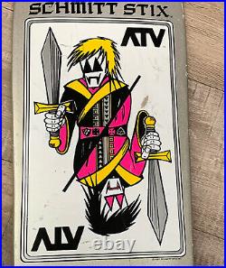 Vintage 1987 Schmitt Stix ATV 2 Skateboard Team Deck Silver Sword Never Used GVC