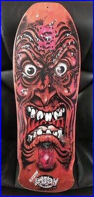 Vintage 1988 1980s Santa Cruz Blacktop Roskopp Face Skateboard Deck Red Stain
