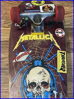 Vintage 1988 ZORLAC METALLICA SPIDER/SKULL BONES WHEELS SKATEBOARD