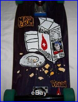 Vintage 1990 Vision Skateboard New Blood Mike Crum Pro Model Purple Milk Carton