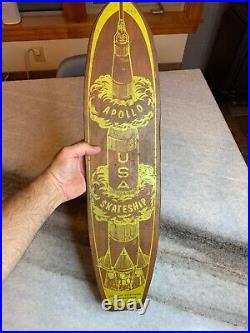Vintage 60s Apollo Skateship Sidewalk Surfboard Wooden Skateboard Metal Wheels