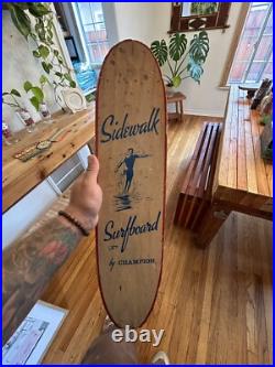 Vintage 60s Sidewalk Surfboard By Champion