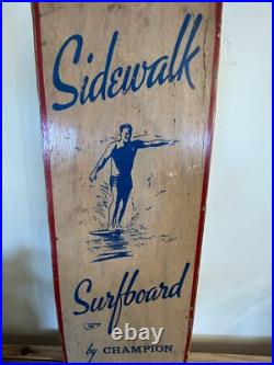 Vintage 60s Sidewalk Surfboard By Champion