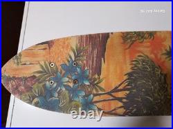 Vintage 70's Mg Fiberglass Works Skateboard Tropical Island Cadillac wheels