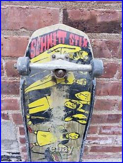 Vintage 80's 1987 Original Schmitt Stix BBQ Joe Lopes Complete Skateboard Green