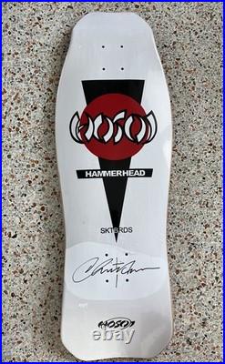 Vintage 80's CHRISTIAN HOSOI Signed Hammerhead Skateboard Deck Re-issue 10.25