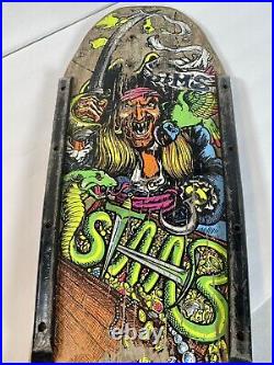 Vintage 80's Sims Kevin Staab Pirate Skateboard Deck Original Old School