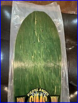 Vintage 80's Sims Pierre Andre Skateboard Deck OG Original NOS Green Stain