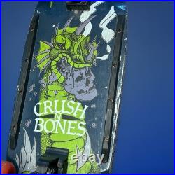 Vintage 80's Skateboard Chicago Roller Co. Crush N Bones Cruiser Board Read