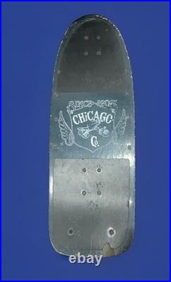 Vintage 80's Skateboard Chicago Roller Co. Crush N Bones Cruiser Board Read