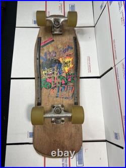 Vintage 80's Vision Johnee Kop, Power Brah! Wood Skateboard / INVADER trucks