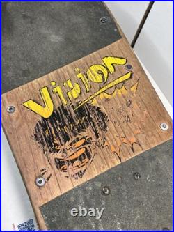 Vintage 80's Vision Johnee Kop, Power Brah! Wood Skateboard / INVADER trucks