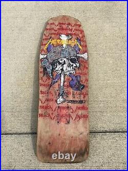 Vintage 80s 1989 Zorlac Metallica Skateboard Pushead Peralta Hawk Metal Band