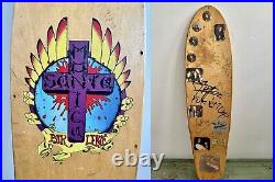 Vintage 80s Santa Monica Airlines SMA Deck Signed By METALLICA Fan Art Tee Skate