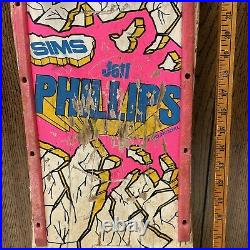 Vintage 80s Sims Jeff Phillips Skateboard Complete Sims Wheels Tracker Trucks