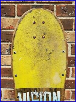 Vintage 80s Vision Gator Mark Rogowski Pro Model Skateboard Deck Yellow Neon