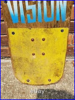Vintage 80s Vision Gator Mark Rogowski Pro Model Skateboard Deck Yellow Neon