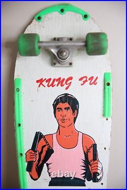 Vintage 80s skateboard Bruce Lee Kong Fu Kung Fu Thrill Seeker sidewalk surfer